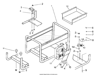 Part Location Diagram of 102503GS Briggs and Stratton Bracket exhaust mounting